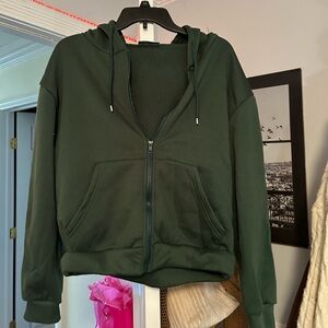 Green Zip Up Sweatshirt